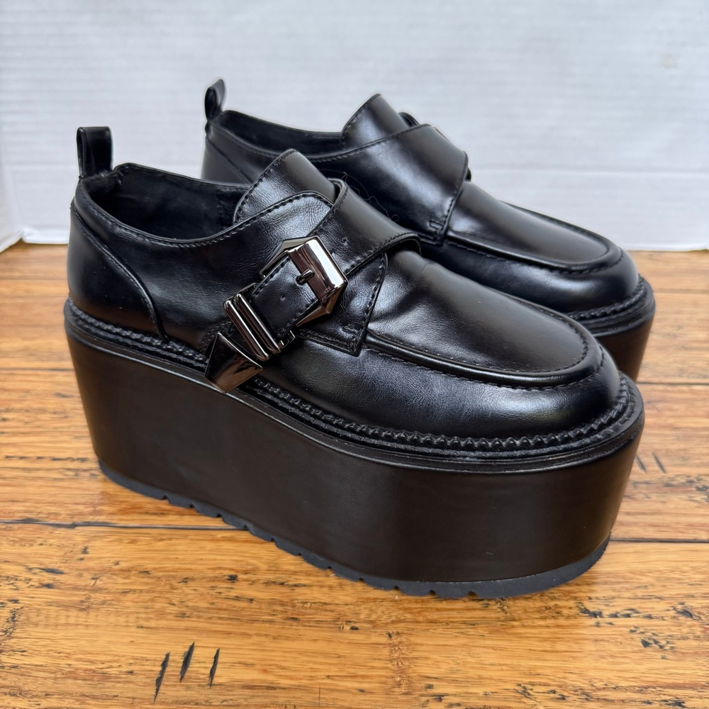 Current Mood Kickin’ Bass Platform Creeper Loafer Black Women’s Size